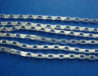 Solid Sterling Silver Box Chain 1.56mm Sold by the FOOT  