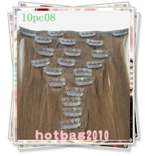 REMY 2010pcs 100g HUMAN HAIR CLIP IN EXTENSION 8 Colors Availble 