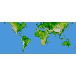   Earth World Map in Mercator Projection   56 X 24 