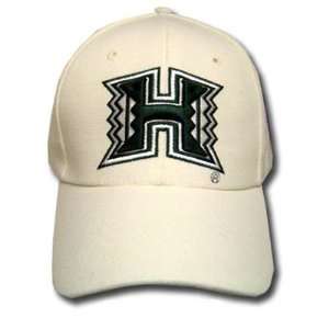 NCAA OFFICIAL HAWAII RAINBOW WARRIORS WHITE CAP HAT ADJ