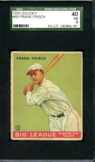 1933 Goudey #49 Frankie Frisch SGC 40 3 1285804 167  