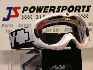 NEW SPY OPTIC ALLOY MX GOGGLES WHITE CLEAR LENS  