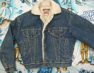   LINED 80s BLUE DENIM Jacket Youth M usa trucker jean boys  