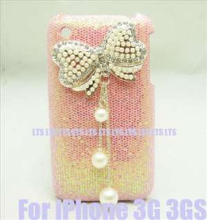 Bling Bow pink Case Cover for iPhone 3G 3GS T5  