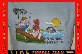   80s HANNIBAL MISSOURI T Shirt tourist steamboat SMALL soft thin comfy