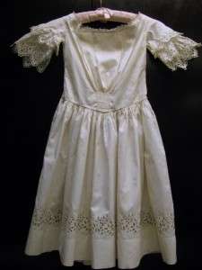Circa 1850 Young girl Broderie Anglaise cotton dress Exquisite 