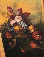   18th Century Italian Floral Still Life Painting OIl on Canvas  