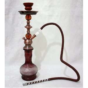  18 Hookah Shisha Nargila with BROWN Frosted Vase and 