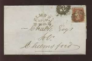 PENNY RED IMPERF 1846 COVERLONDON IO 12 Mis struck  