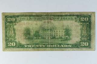 1929 $20 Twenty Dollar Bill Federal Reserve Bank Note Boston Brown 