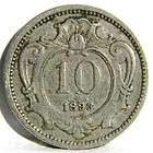 AUSTRIA, standard coinage 1893 nickel 10 Heller, 2nd y