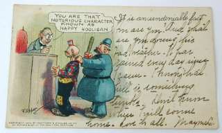 1906 Happy Hooligan Tramp Cartoon Postcard Frederick Opper  