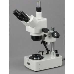 10x 80x Jewelry Gem Trinocular Stereo Microscope  