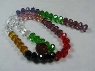 STRANDS MULTICOLOR 12MM FACETED CRYSTAL BEADS LOT  