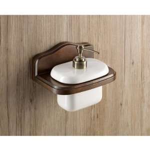8181 95 Wall Mounted Porcelain Soap Dispenser with Wood Mounting 8181 