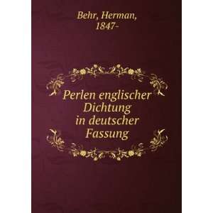   englischer Dichtung in deutscher Fassung Herman, 1847  Behr Books