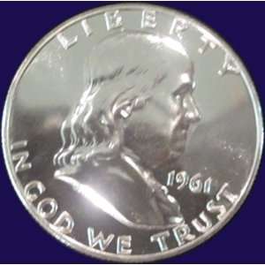   1961 Ben Franklin Half Dollar Pulled From Mint Roll 