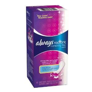  Always Radiant Incredibly Unscented Thin Liners, 64 Count 