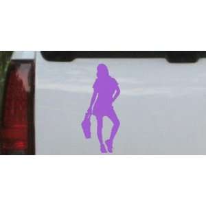   8in    Girl Shopping Silhouettes Car Window Wall Laptop Decal Sticker