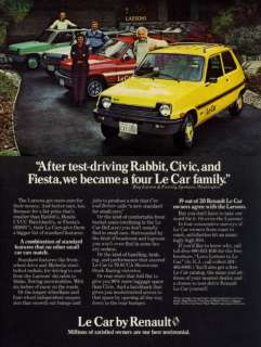 1979 Renault Le Car ad, The Larsons, Four Le Car Family  