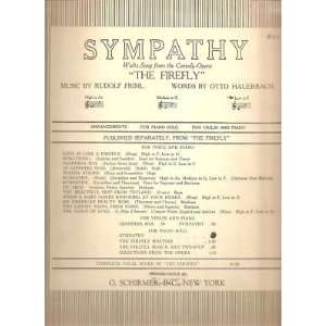  Sheet Music Sympathy Waltz Song from The Firefly 205M 