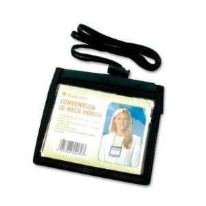  ID Neck Pouch,Convention,Adjustable 48 Cord,4x3,Black   Convention 