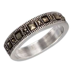   Marcasite Band with Square and Round Shaped Marcasite Stones Jewelry