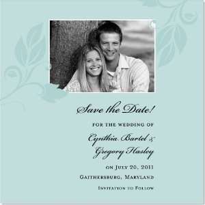    Vining Love Aqua Save The Date Shimmer Cards