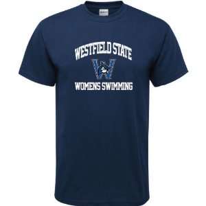  Westfield State Owls Navy Womens Swimming Arch T Shirt 