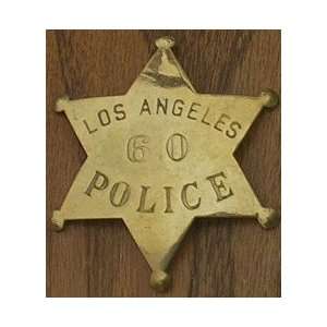  Brass Los Angeles Police Old West Obsolete Badge Star 