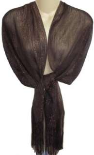   Brown Fringed Evening Wrap Shawl for Prom Wedding Formal Clothing