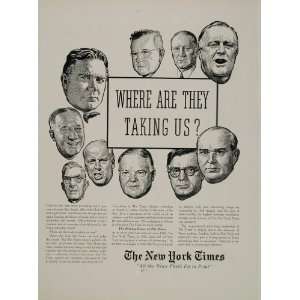   Ad New York Times Newspaper Advertising Politics   Original Print Ad