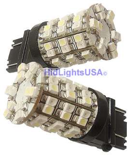 3157 3057 60 LED Bulbs Pair Dual Color White/Amber New  