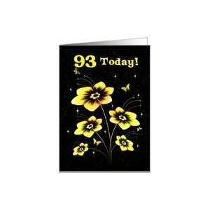  93rd Birthday with Flowers and butterflies Card Toys 