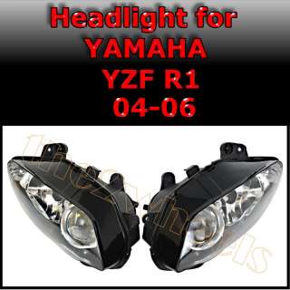 Headlight Headlamp for Yamaha R1 2004 2005 2006 Clear  