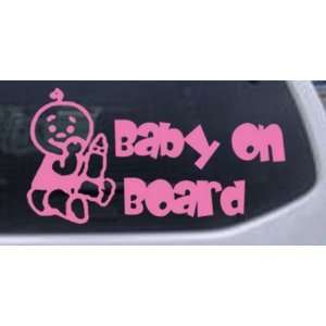 Pink 36in X 18.8in    Baby On Board (Boy) Car Window Wall Laptop Decal 