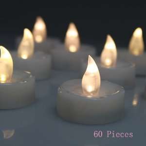  Battery Operated Flamess Tea Light Candles, Warm White, 60 
