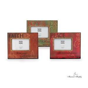 Set of 3 Words of Faith Picture Frames Christmas Wood  