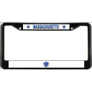  Massachusetts MA State Flag Black License Plate Frame 