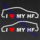 HEART MY HF STICKER VINYL DECAL 7X2 LOVE HONDA CRX