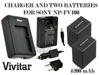   + Charger FOR SONY NP FV100 4200 mAh DCR DVD650 HDR CX110 HDR XR150