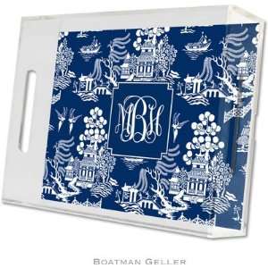 Boatman Geller Lucite Trays   Chinoiserie Navy (Small 