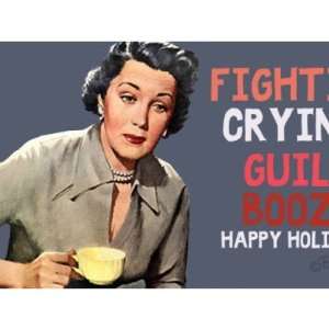    fighting, crying, guilt, booze. happy holidays Mug