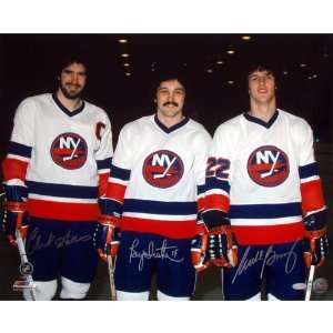  Bossy/Gillies/Trottier 16x20 Pose On Ice Sports 