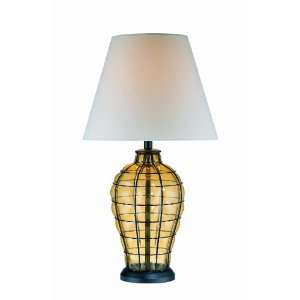 Lite Source LS 21320 Abeilles Table Lamp, Light Amber Glass with Off 