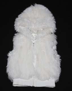 Gymboree Winter Snowflake Faux Fur Hooded Zip Up Vest XS 4 5 LKNW 