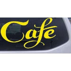  Yellow 34in X 18.1in    Cafe Decal Window Sign Business 