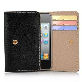 Black Card Wallet Style Premium Leather Case Pouch with Credit Card 