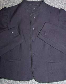 ELEGANT BLACK WOOL German Dress Suit JACKET Coat 8 S  