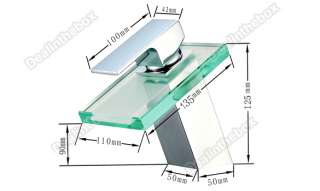 Faucet Waterfall Square Glass Kitchen Bathroom Vanity Vessel Sink New 